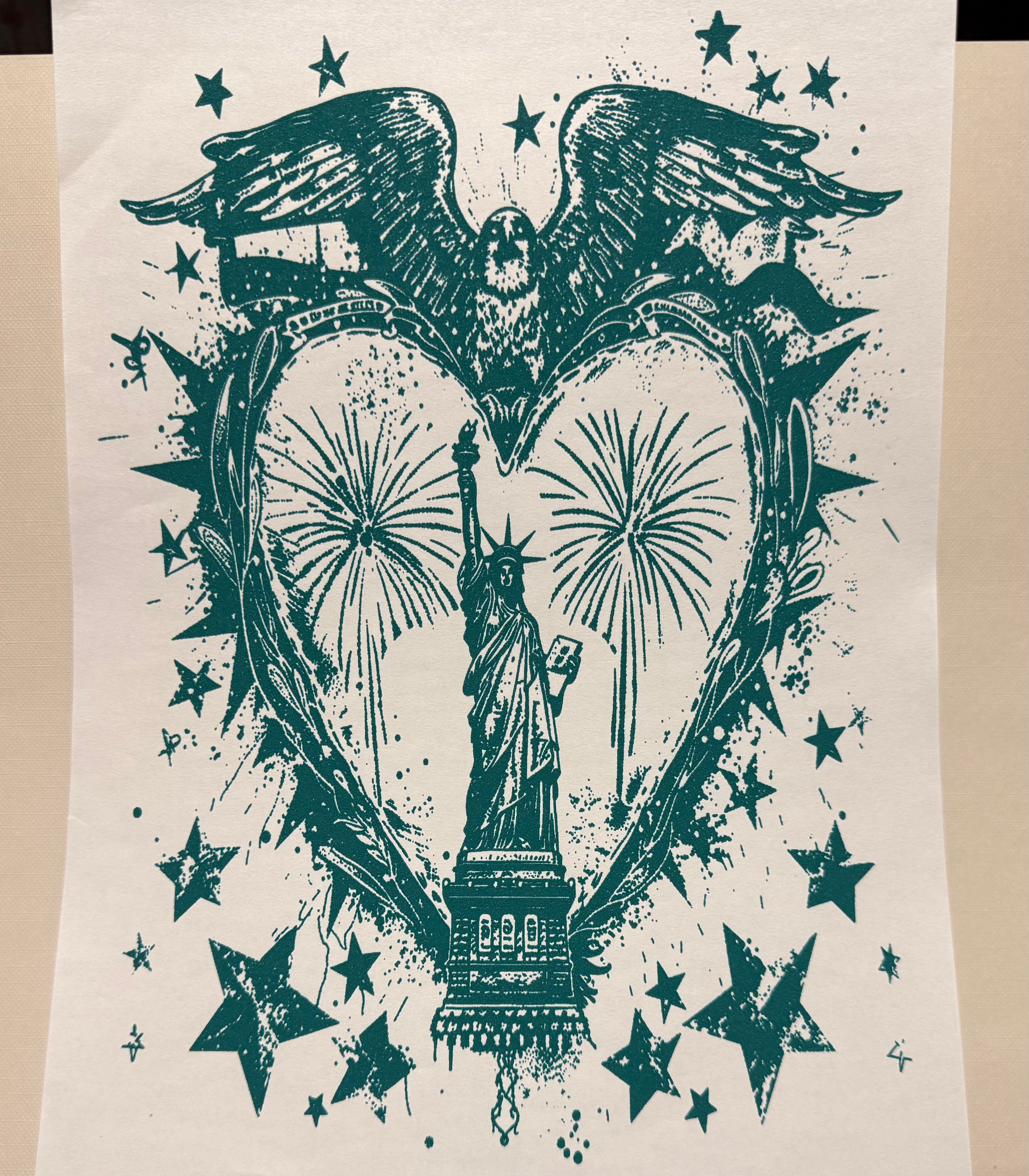 Statue of Liberty full‑color Direct Transfer Film (DTF) T‑shirt