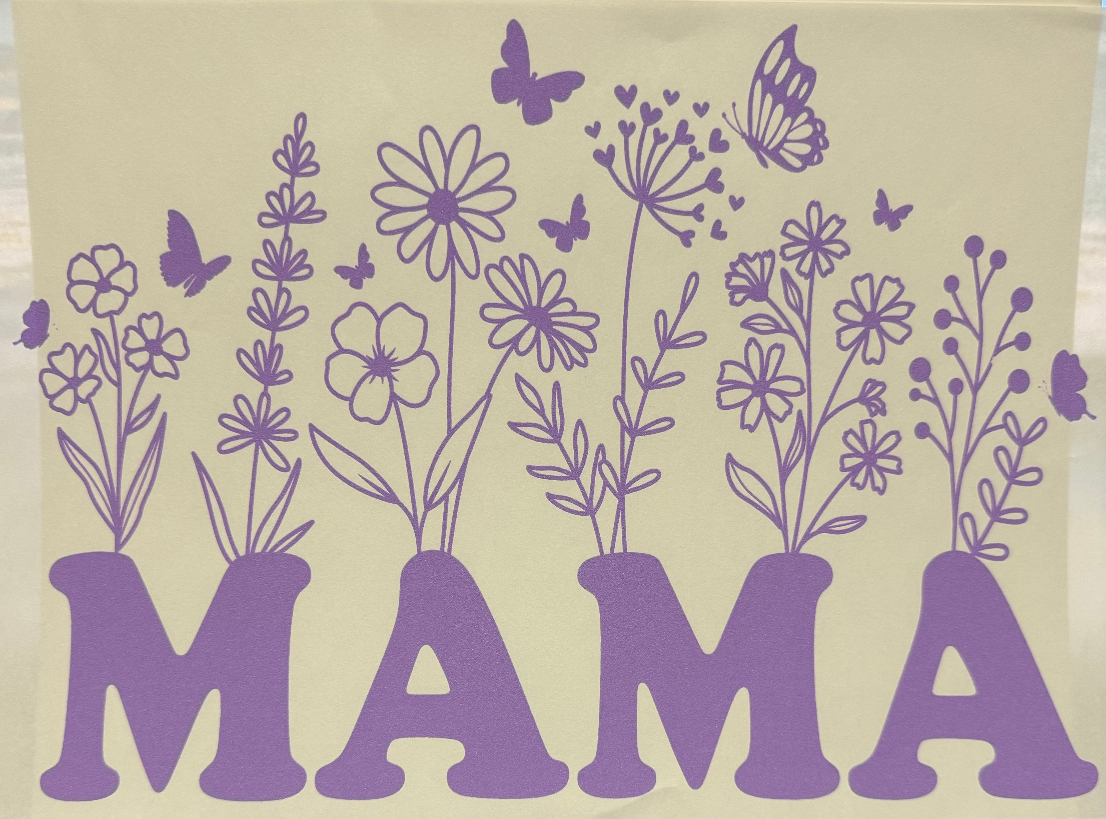 Mama Flower full‑color Direct Transfer Film (DTF) T‑shirt