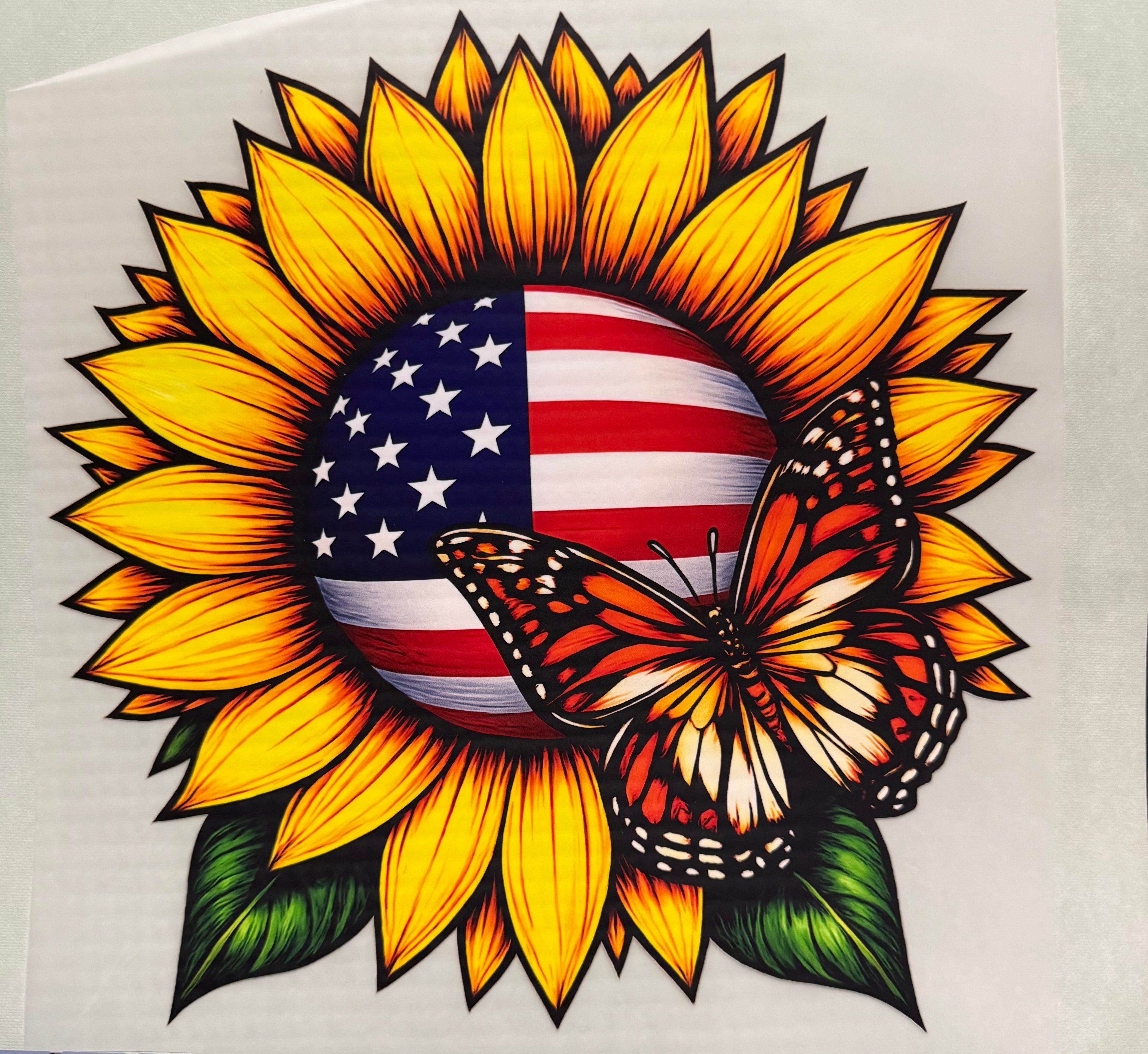 Sunflower Flag full‑color Direct Transfer Film (DTF) T‑shirt
