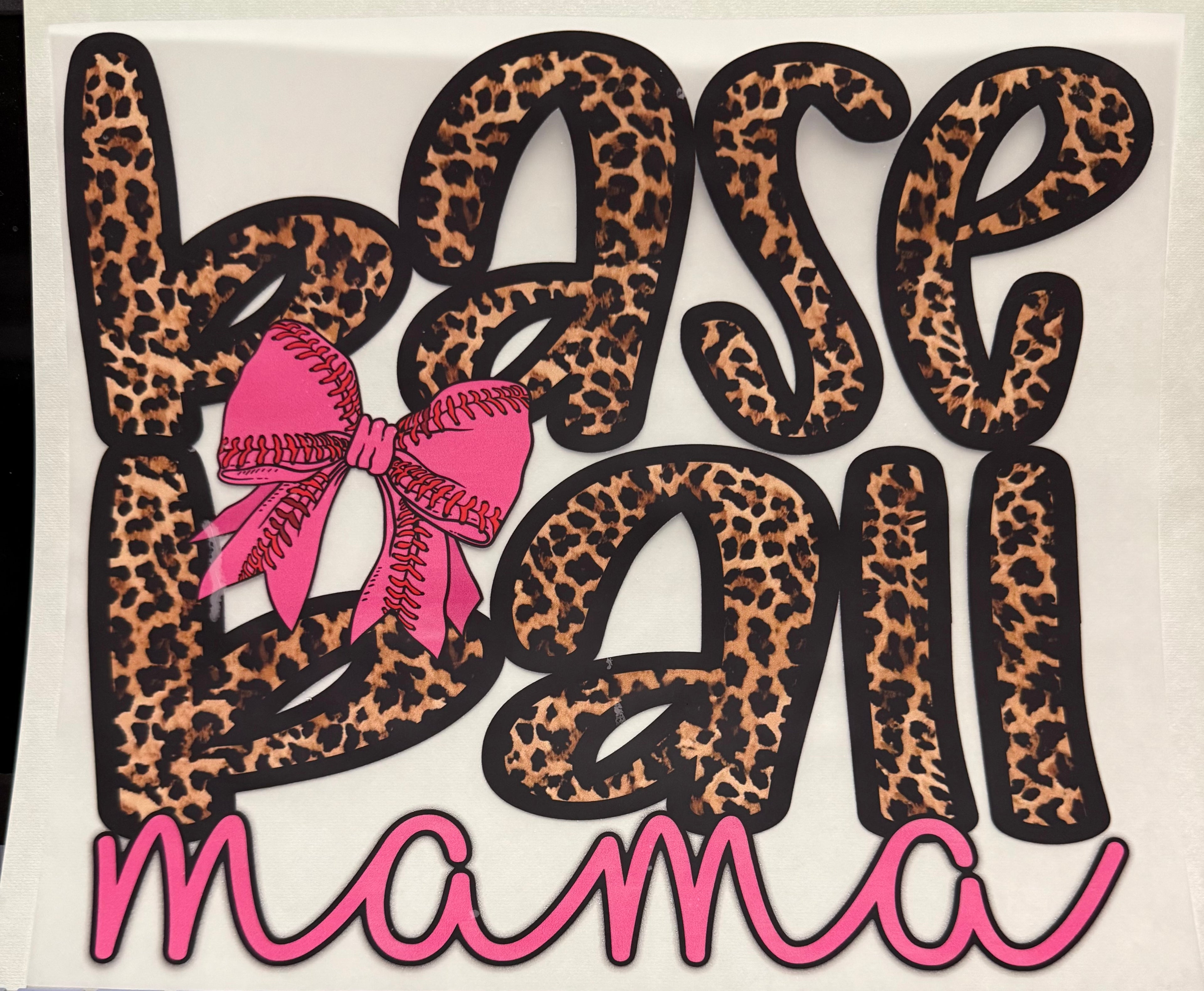 Cheetah Baseball Mom full‑color Direct Transfer Film (DTF) T‑shirt