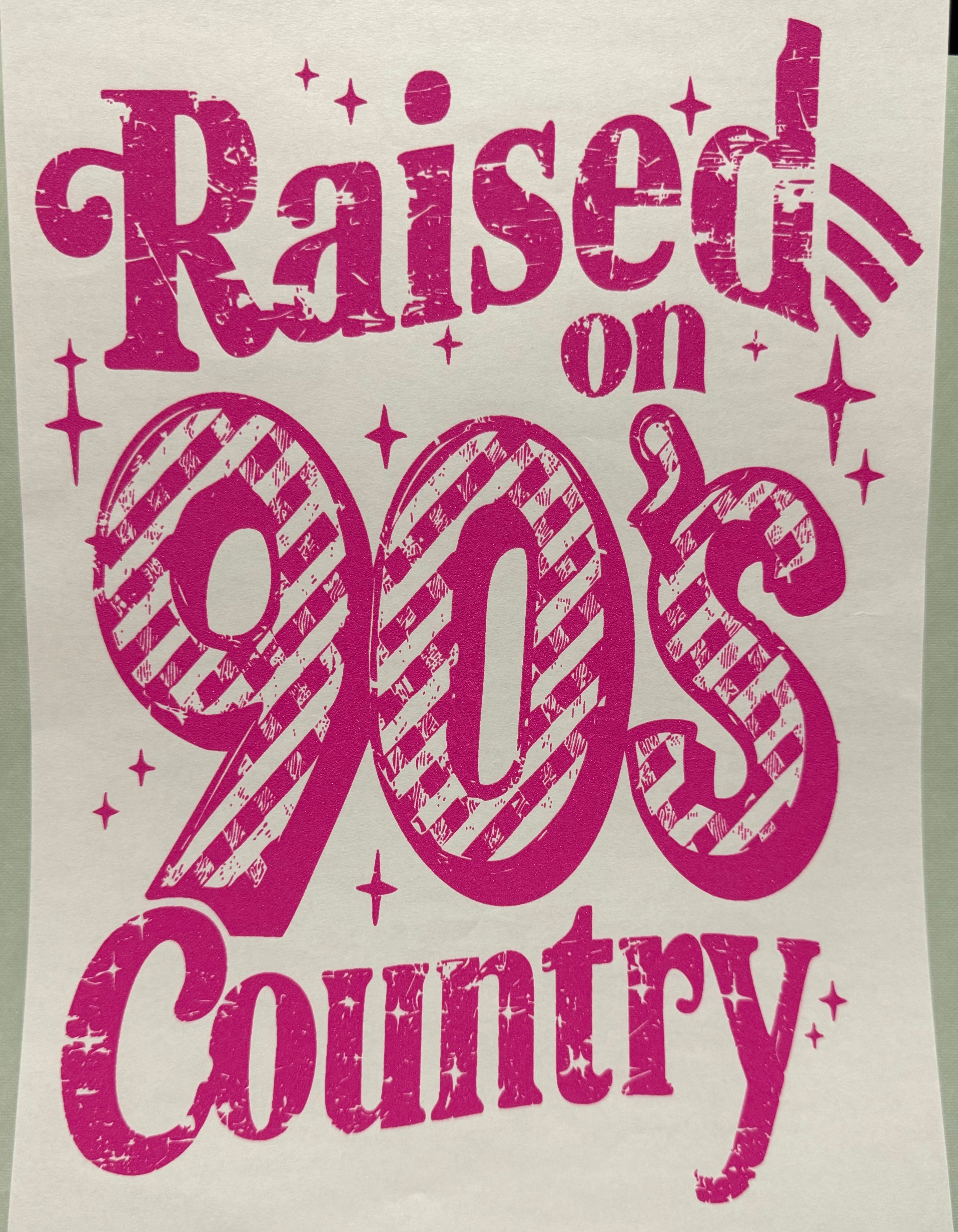 Pink 90's Country full‑color Direct Transfer Film (DTF) T‑shirt