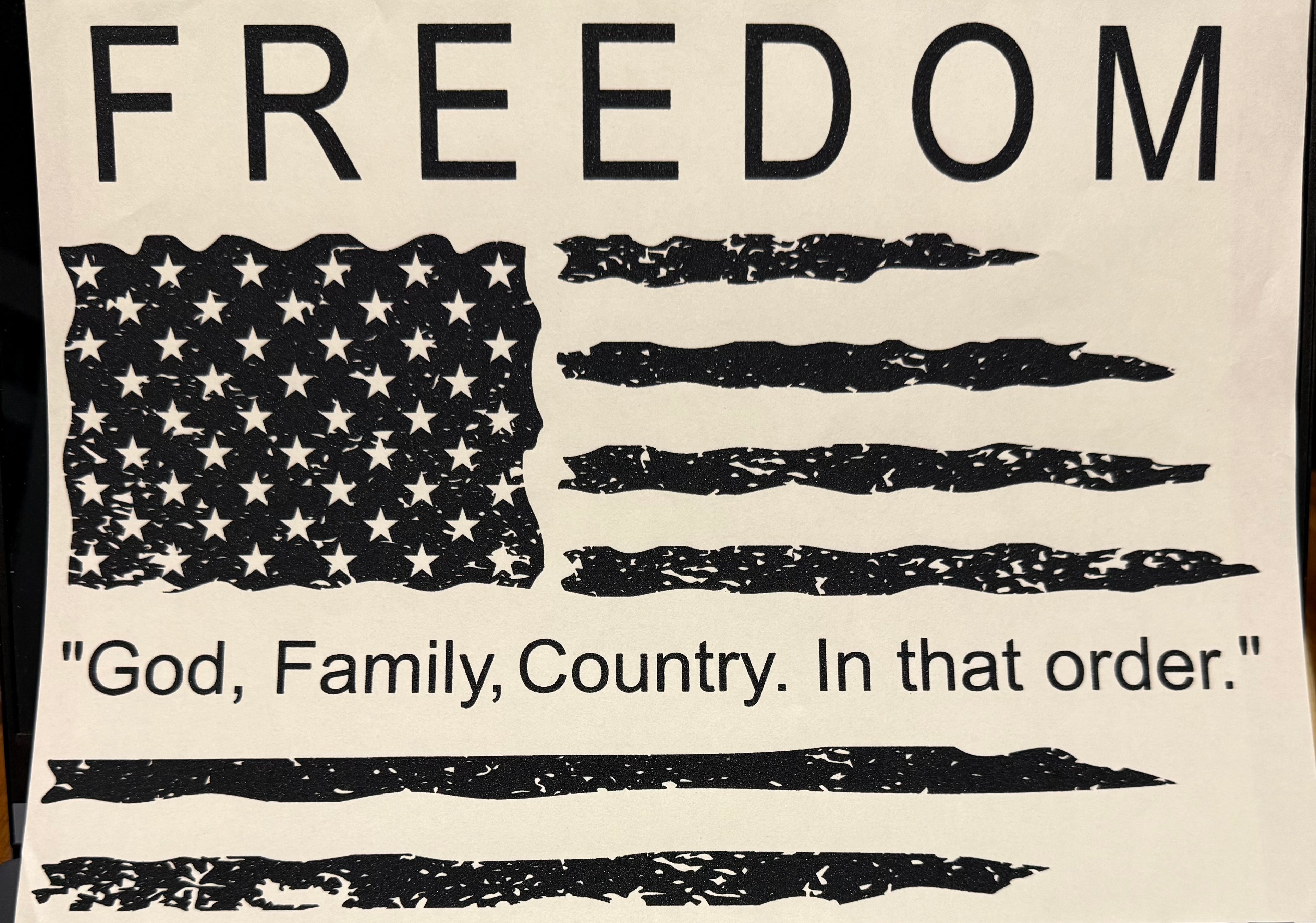 Freedom Flag full‑color Direct Transfer Film (DTF) T‑shirt