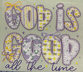 God is good Purple/Yellow full‑color Direct Transfer Film (DTF) T‑shirt