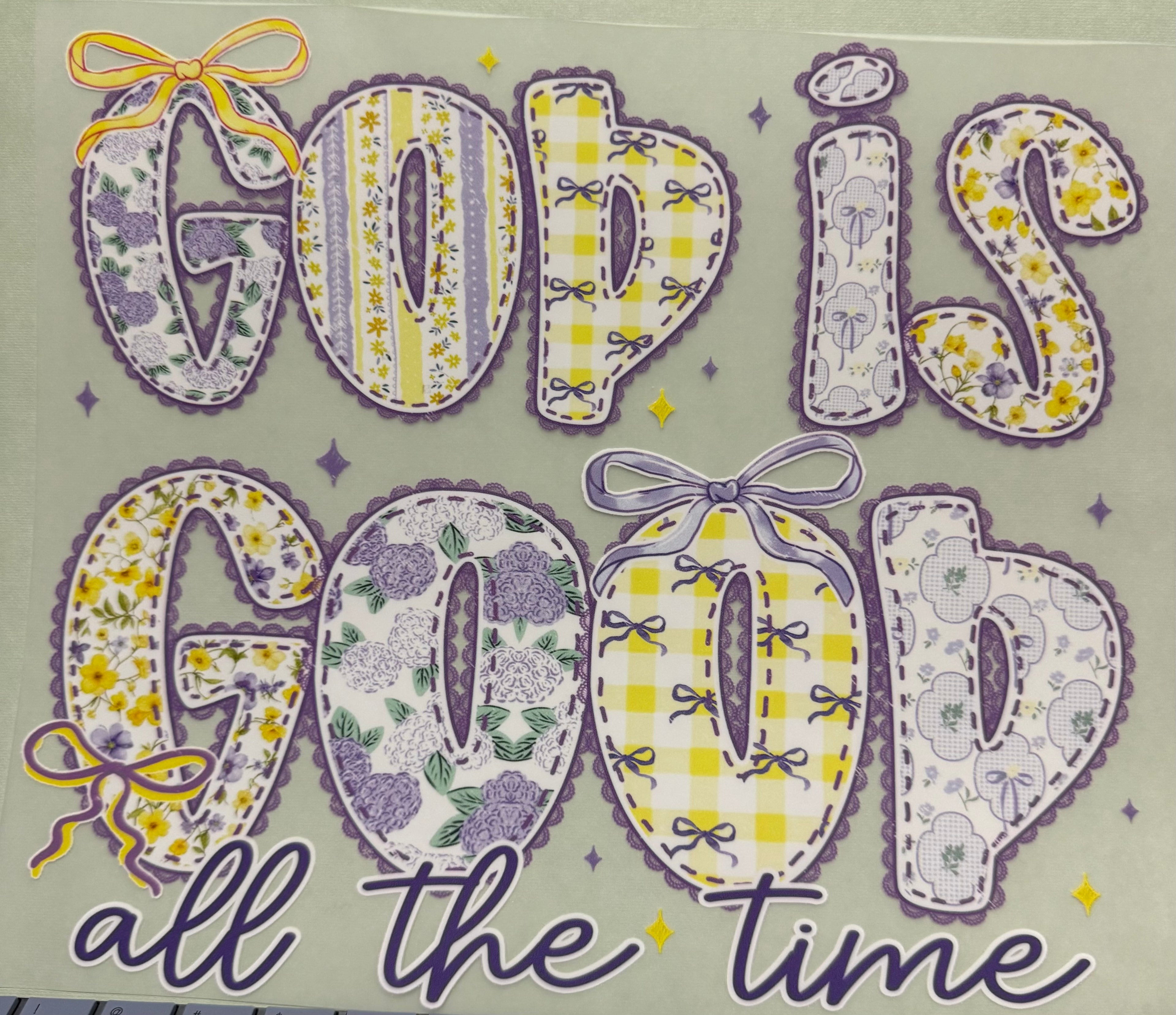 God is good Purple/Yellow full‑color Direct Transfer Film (DTF) T‑shirt
