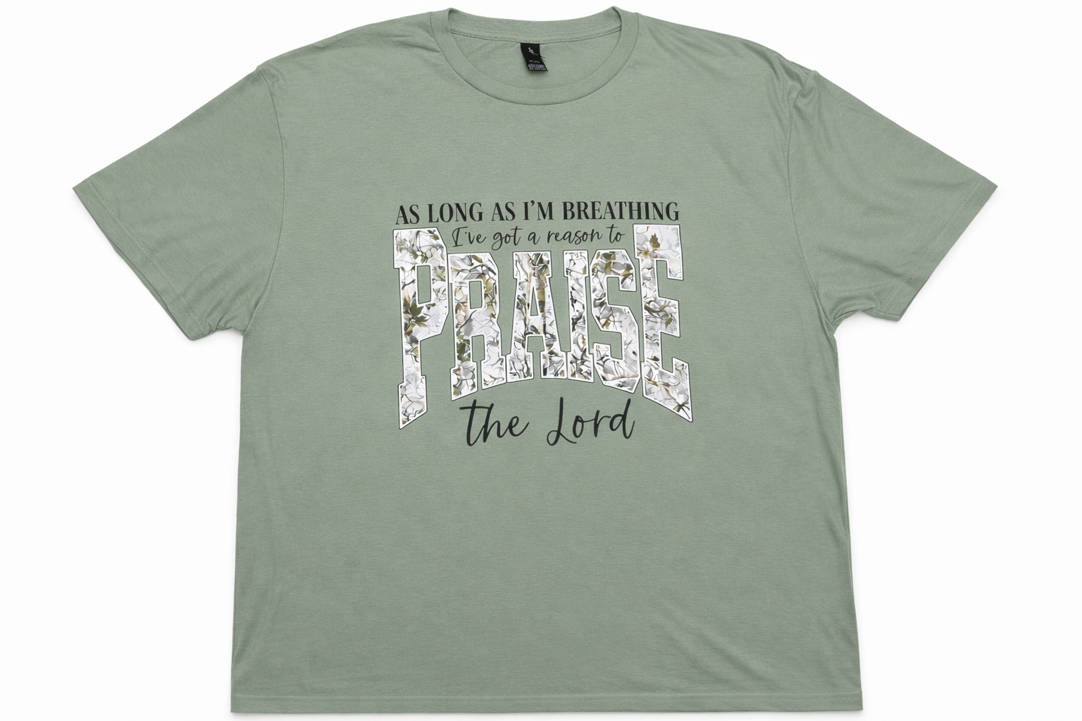 Military Green Praise T-shirt Large